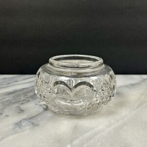 Antique Tarentum Glass Hartford Rose Bowl Heart and Thumbprint Cir 1896 Trinket